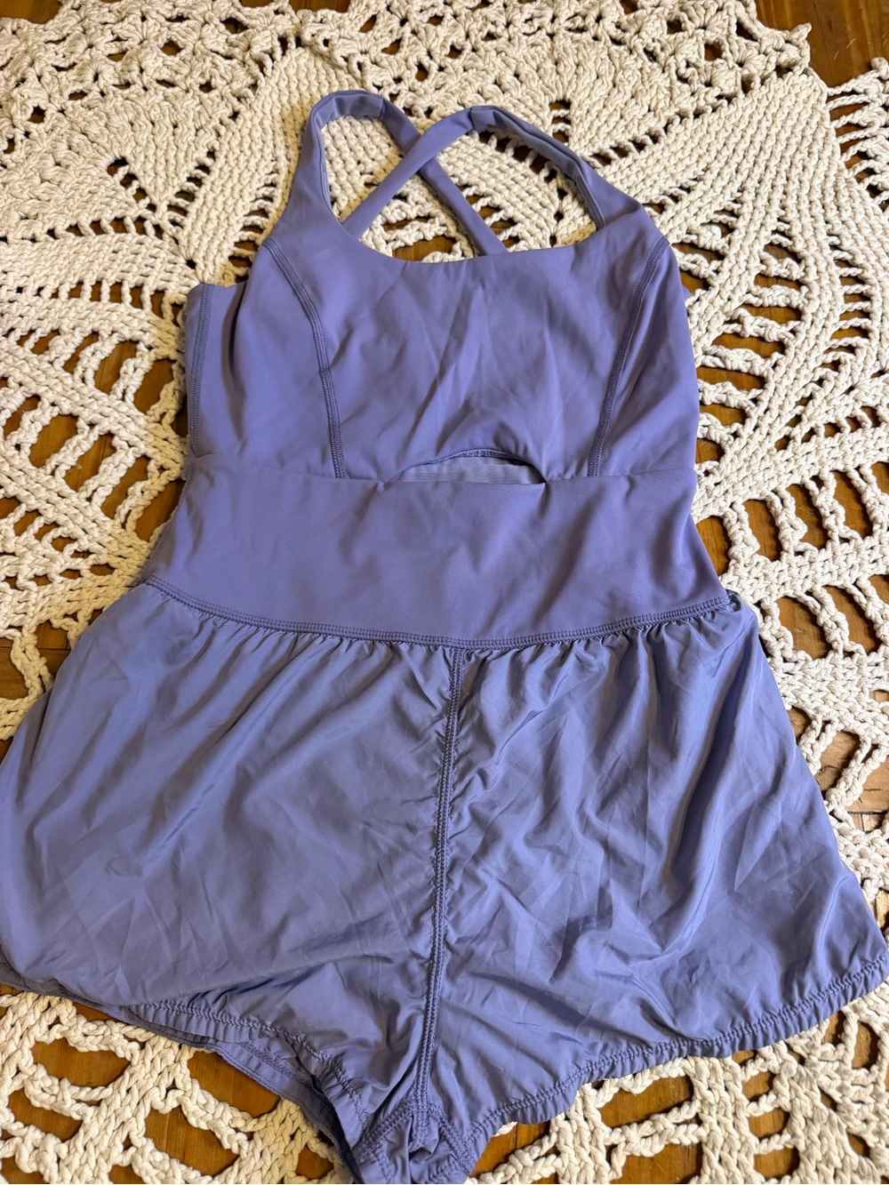 FP Movement Free People Righteous Runsie Romper Small Purple Crossback Athletic